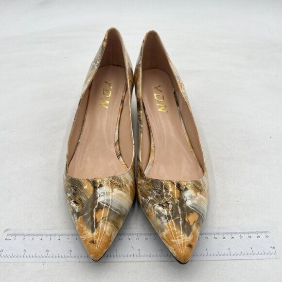 YDN Women Low Kitten Heel Pumps Pointed Toe Dress Shoes for Office Lady - Picture 3 of 7